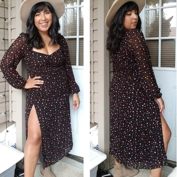 LAST ONE | ALL THE STARS BLACK MIDI DRESS - Picture 2 of 9